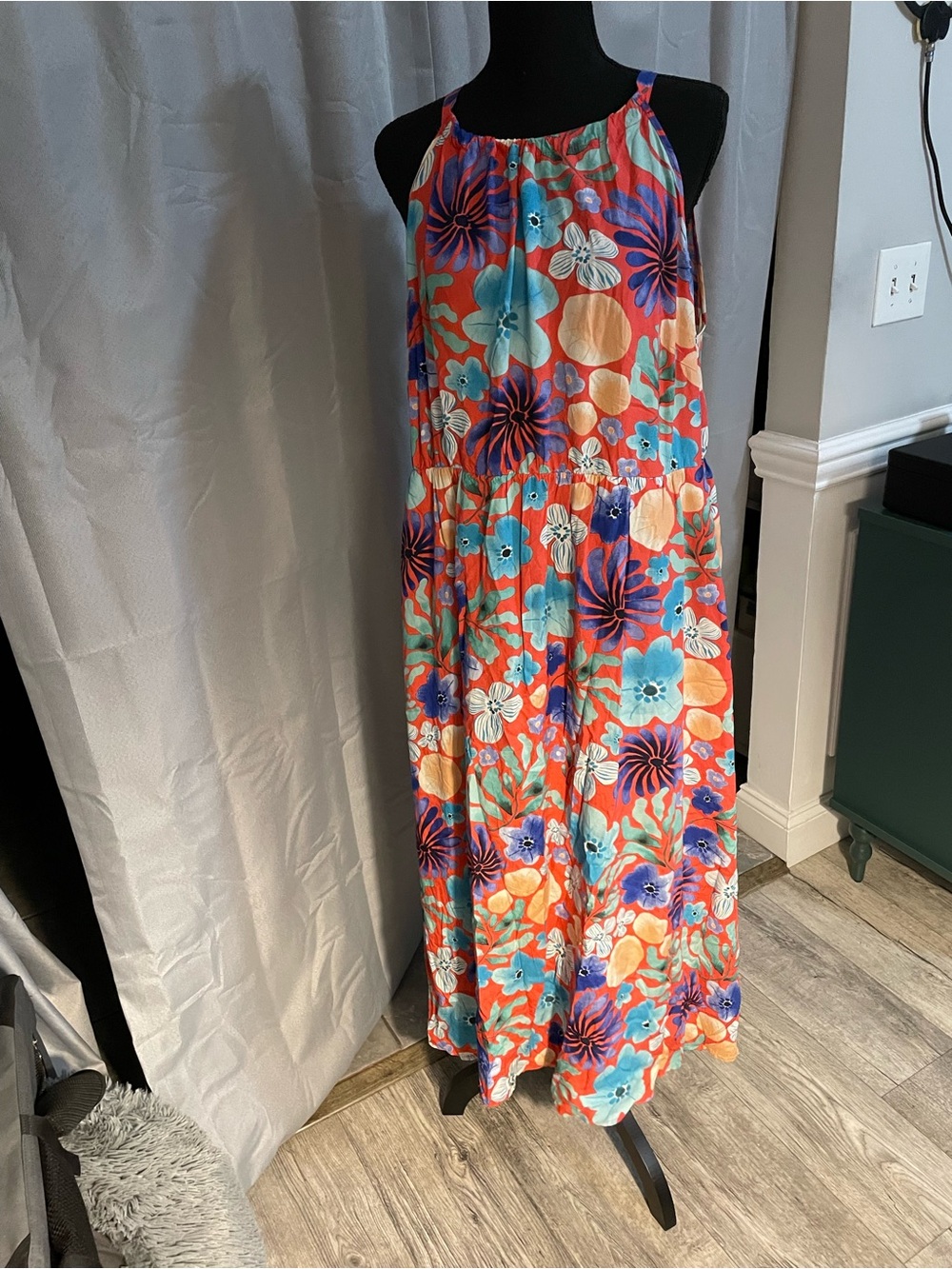 BloomChic Coral and Teal Floral Dress